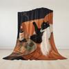 Sophisticated Cat Lounge Flannel Blanket Warm Soft Halloween Christmas Couch Warm Cozy Decorative Decor Gift For All Season