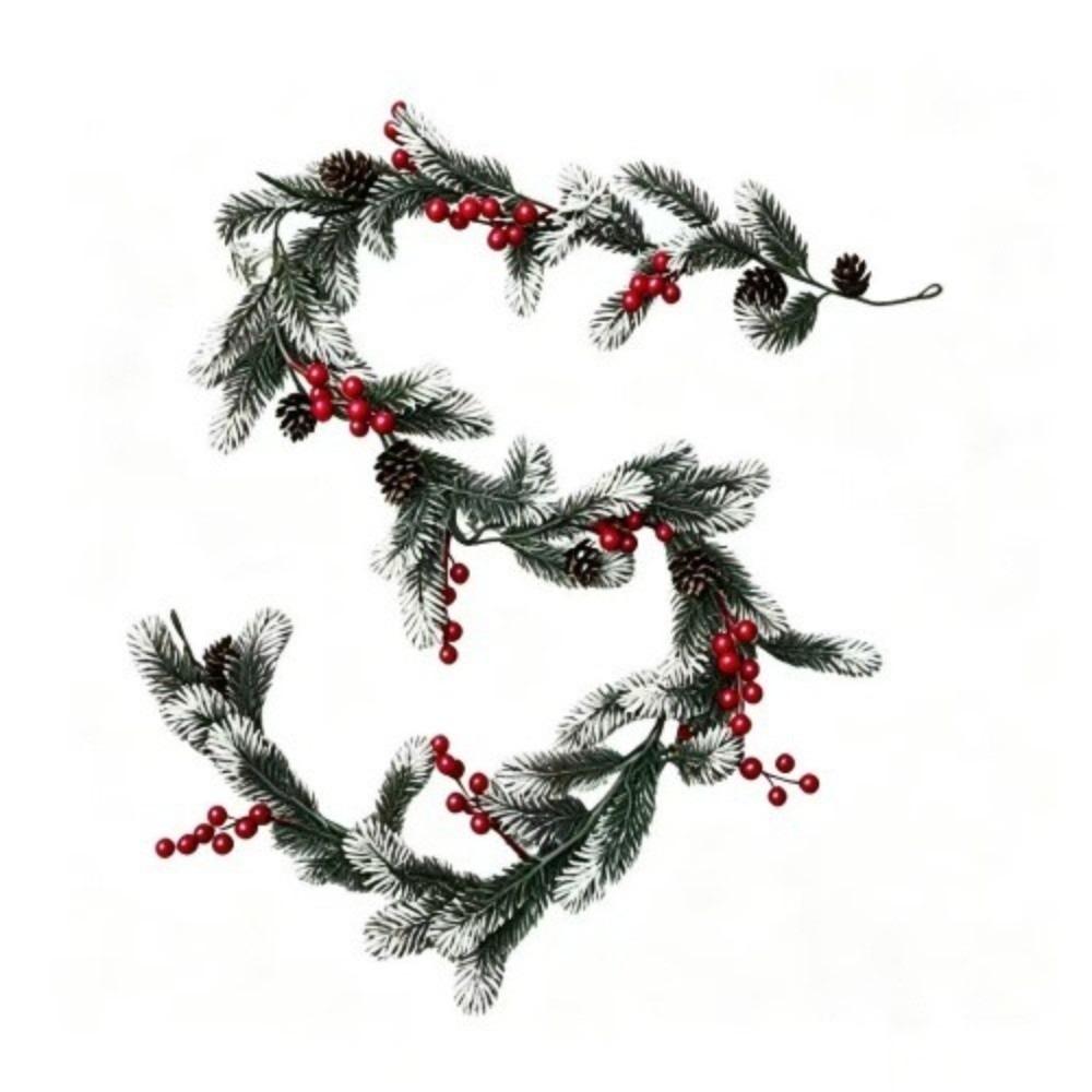 White-tipped Christmas Rattan Red Berry Artificial Artificial Pine Branch New Simulated Christmas Ivy Rattan Door Hanging
