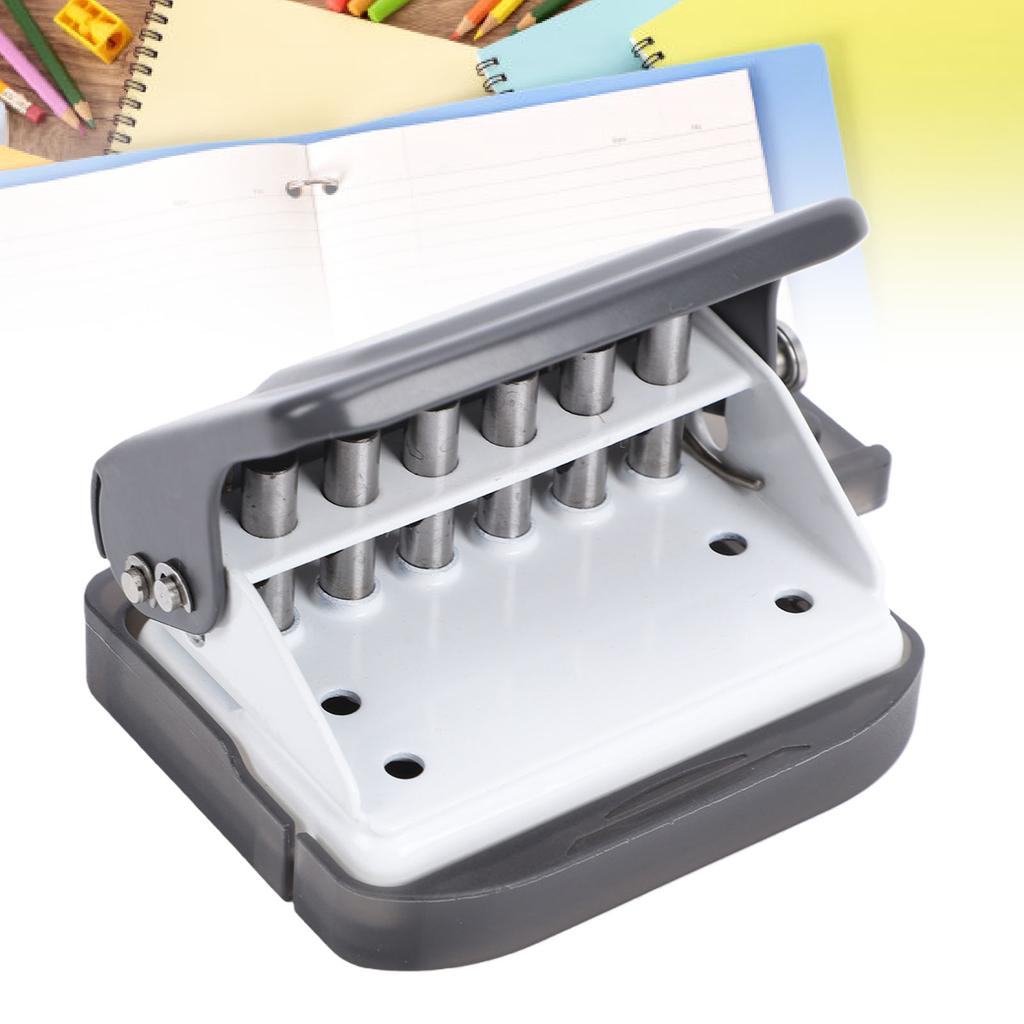 6 Hole Punch 5.5mm Hole Diameter 6mm Feed Depth Loose Leaf Paper Puncher for   B5   Notebook Journal Gray