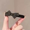 2Pcs Sweet Bow Rhinestone Hair Clips Girls Kawaii Cute Headwear Velvet Bowknot Duckbill Clips Kids Sided Clips Bangs Hairpin