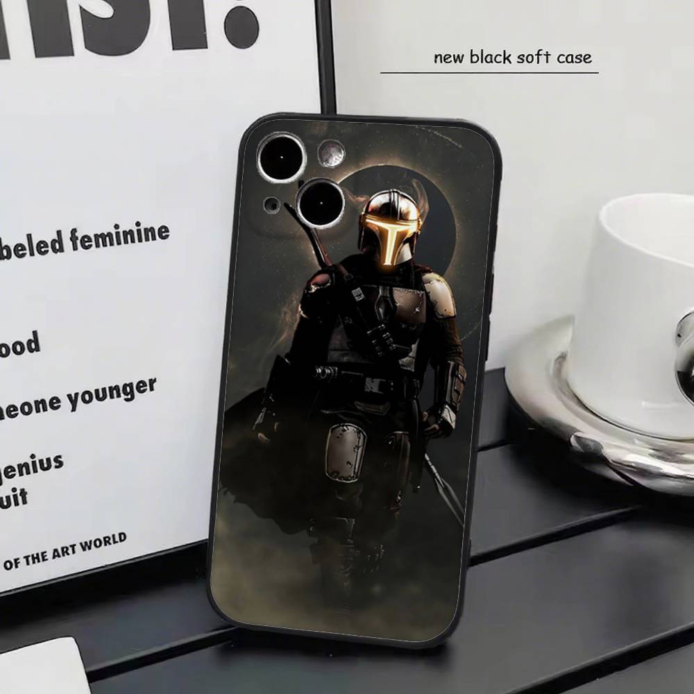 Disney The Mandalorian for iPhone 15 16 14 Plus 13 12 11 17 Pro Max 17 Air Black Soft Phone Cover