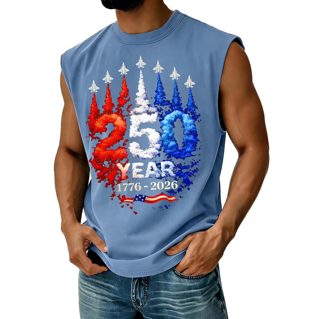 Men's Casual Independence Day Printed Tank Top