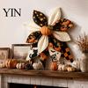 Herbst Saisonale Bastelgeschenk Patchwork Schleife Nähset, Großer Stoff DIY Sonnenblume Innen Wandbehang Dekoration Kürbis Gestepptes Set für Erwachsene,
