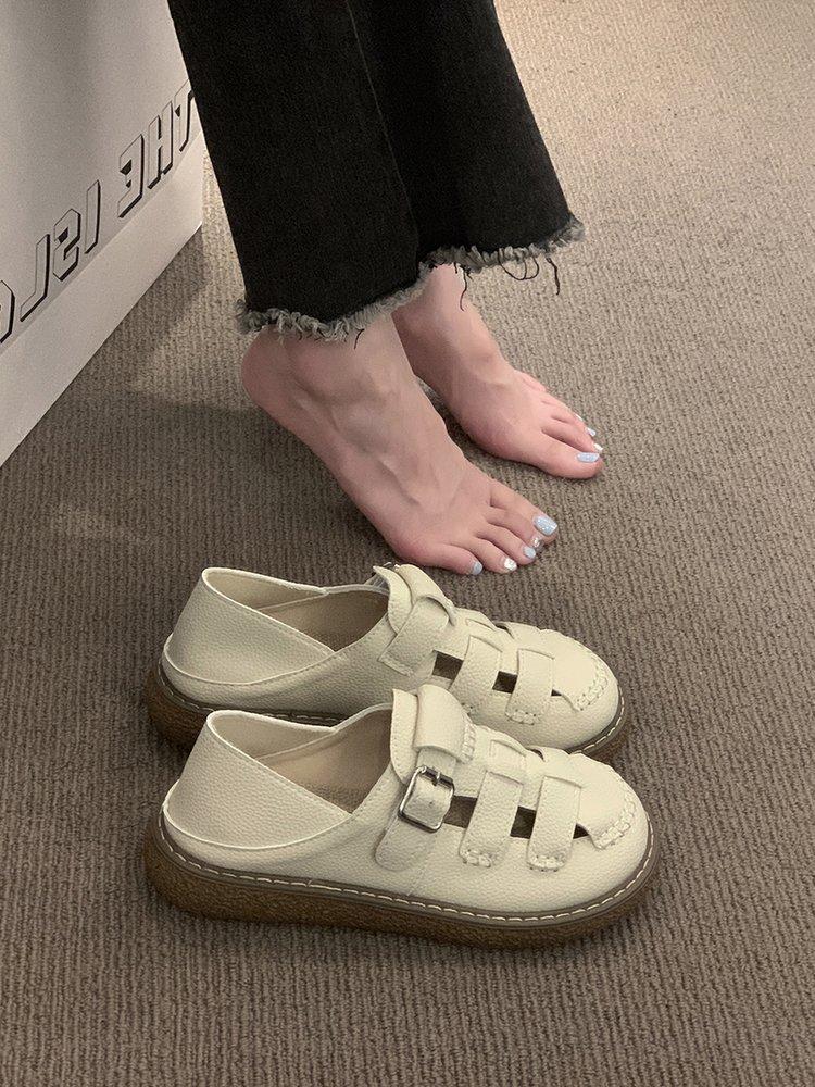 

Литературные и художественные женские сандалии сеньбаотоу женские 2025 лето новые двухвариантные на толстой подошве полушлепанцы на мягкой подошве повседневные шлепанцы 40