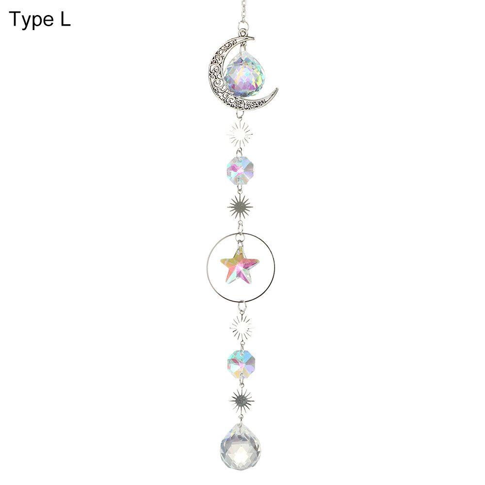 Dekoracja Zasłony Ozdoba Kryształowa Kuranty Wietrzne Gwiazda Księżyc Wiszące Pryzmaty Wisiorek Łapacz Słońca