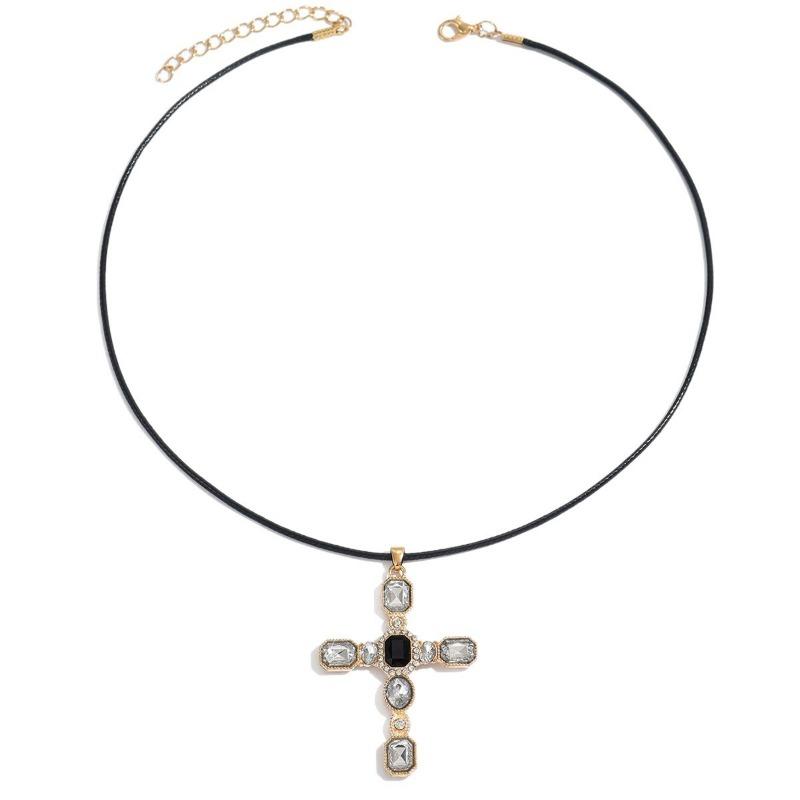 Kreuzkette, Vintage Hip-Hop Schmuck, Persönlichkeitsnische, High-End Punk, mit Diamanten besetzte Anhängerkette