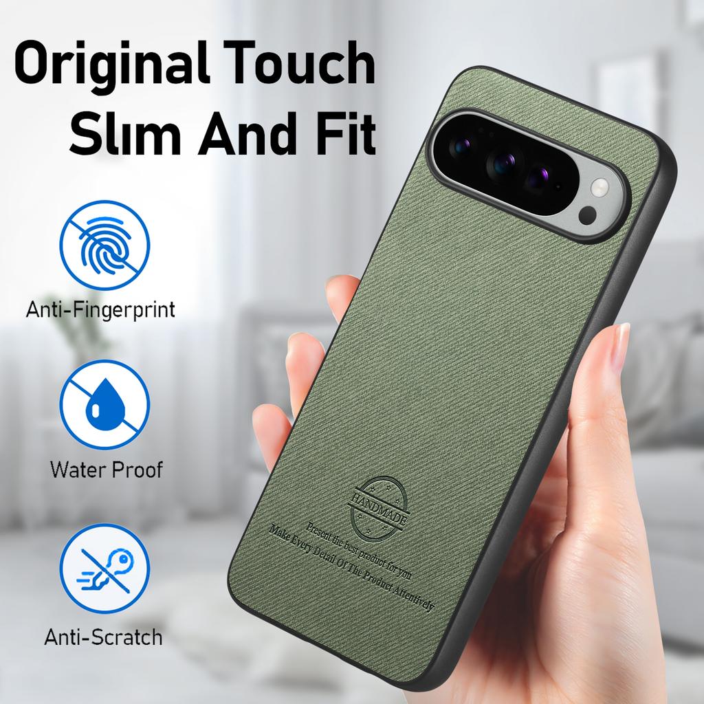 For Google Pixel 10 Pro XL Leather Phone  Back Cover with Cloth Texture