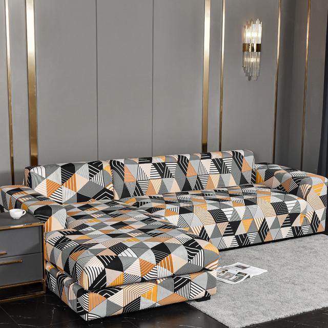 

Чехлы для диванов с цветочным принтом L-образные чехлы для диванов для гостиной, защита для диванов, эластичные эластичные чехлы против пыли для угловых чехлов для диванов 1-Seat 90-140cm 1PC