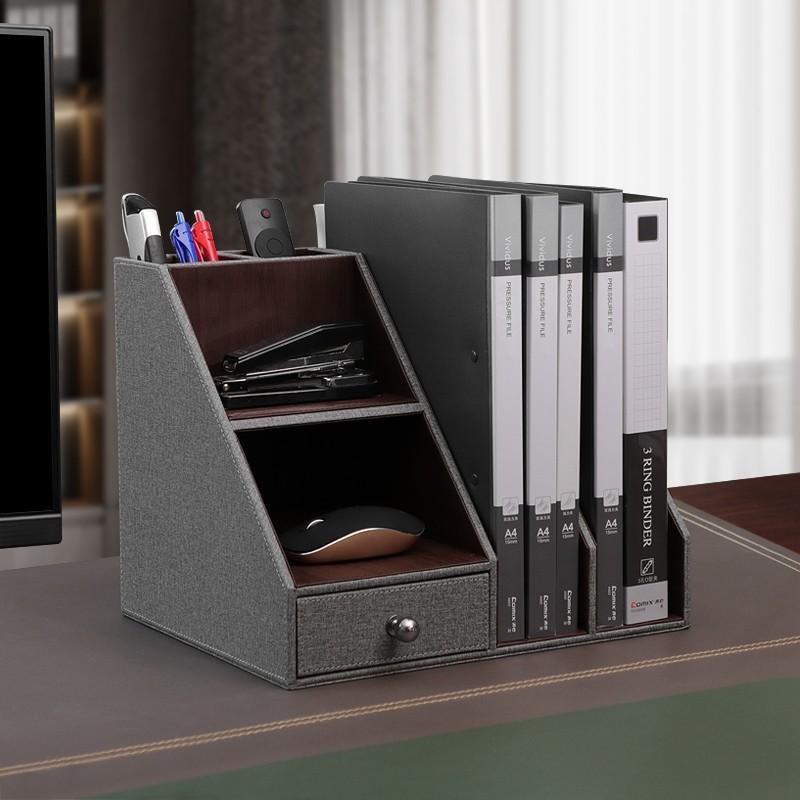 File rack desktop bookshelf storage box office material shelf folder with drawers серый 42098₽