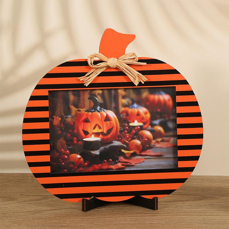 Halloween Wooden Photo Frame Ornament Perfect Party Decor And Photo Prop - Festive Durable Ideal For Halloween Celebrations