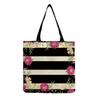 Women Vintage Linen Tote Bag - Large Capacity Flower Print Shoulder Handbag for Casual & Grocery Shopping KTB