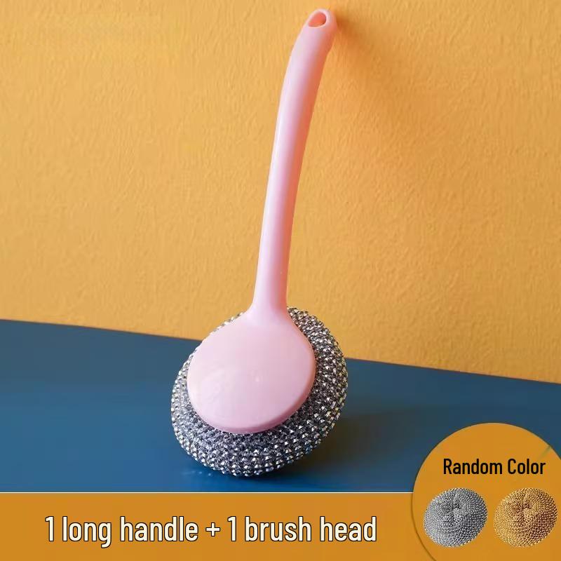 

ZISIZ Steel Wool Dish Scrubber Set with Handle