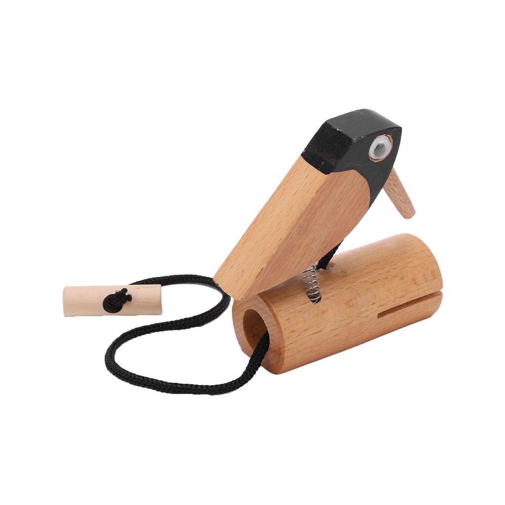 Woodpecker Toy Beech Wood Bird Decor Sculpture Preschool Education Toys for Kids