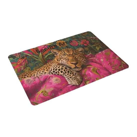 Realistic Animal Floor Mat 3D Optical Illusion Rug Cute Cat Design Entrance Rug Non-slip Dog Doormat for Bathroom Kitchen Living Room Bedroom