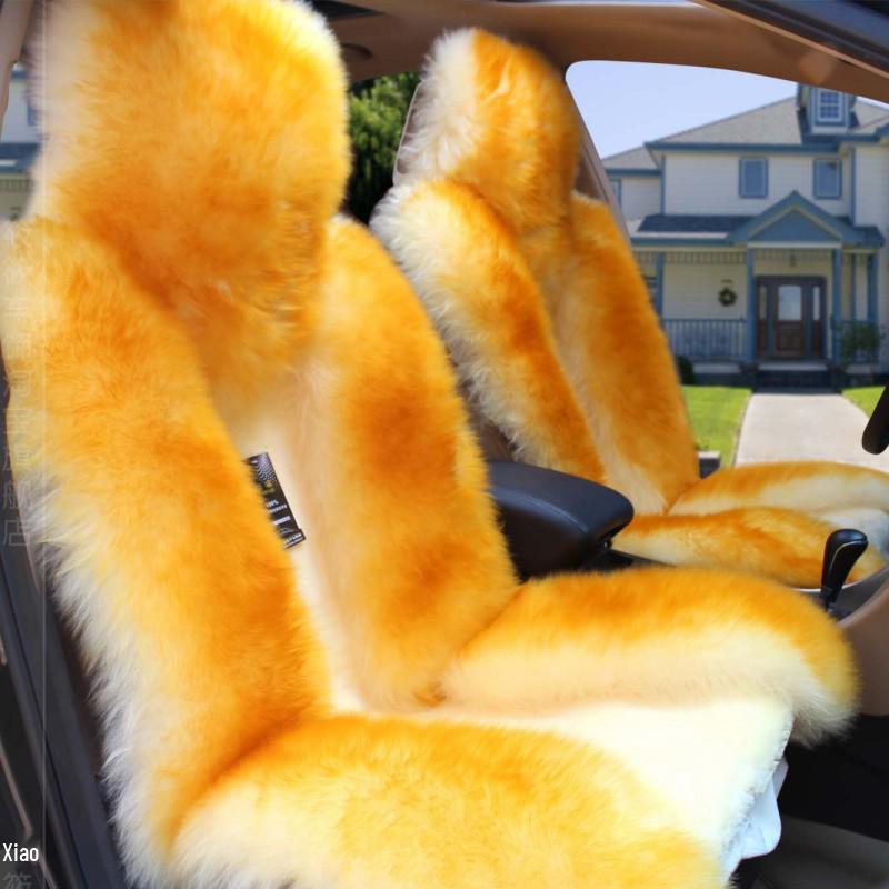 One-Piece Wool Car Seat Cushion - Plush Fur Winter Pad