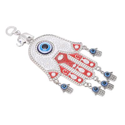 Blue Eye Hamsa Car Ornament High Gloss Fine Details Red Blue Hamsa Hand Wall Decor for Car Office