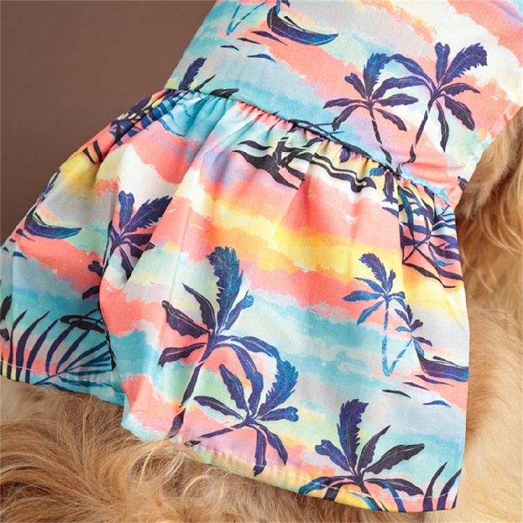Liebliches Hundeblumenkleid Prinzessinnen-T-Shirt-Kleid Strand-Blumenhemd Outfit für Elegante Videos Haustierbekleidung