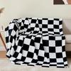 1PC Blanket for Couch Sofa Bed Plaid Decor Black White Checkered Blanket Cozy Fuzzy Soft Lightweight Warm Blankets  All Seasons