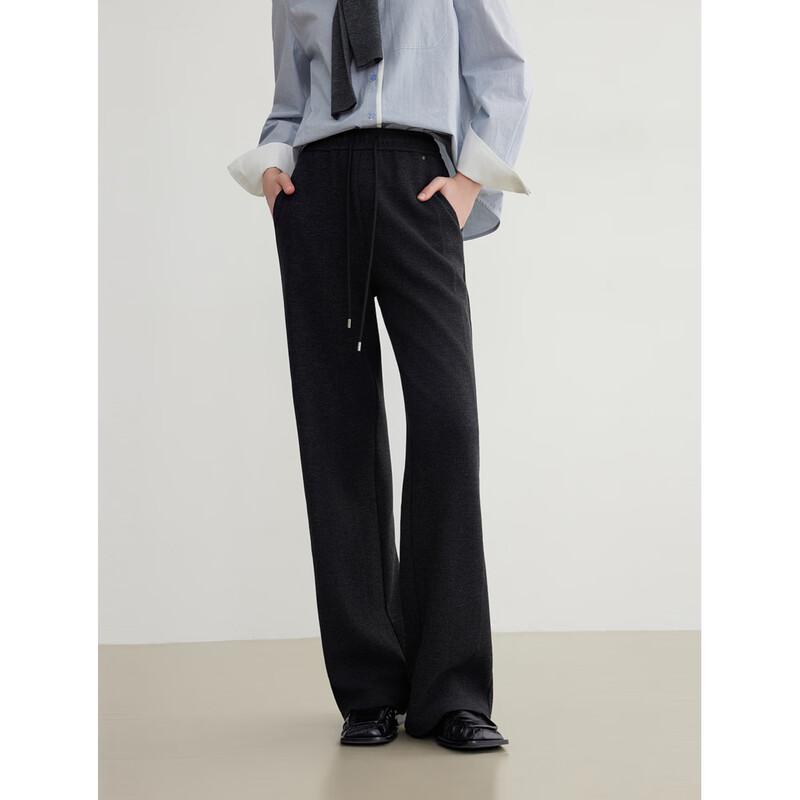 ELLE Women's Fleece-Lined Drawstring Knit Wide-Leg Pants