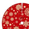 35.4inch Christmas Tree Skirts Snowflake Pattern Red Xmas Tree Mat Christmas Tree Decoration Merry Christmas Decoaration