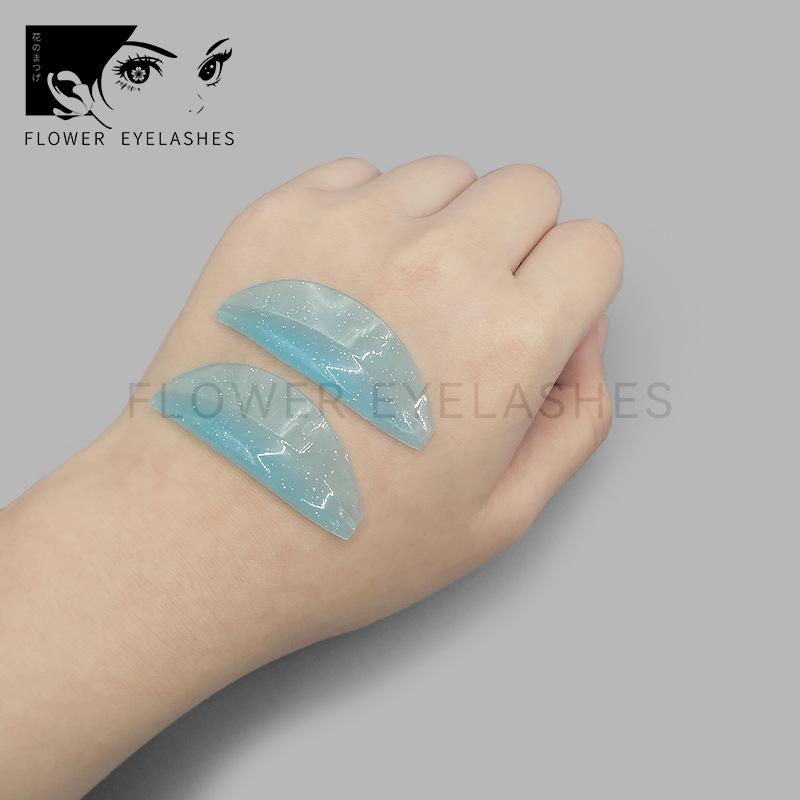 

5 пар синих блестящих самоклеящихся кератиновых силиконовых подушечек для ламинирования ресниц для наращивания ресниц синий/мерцание