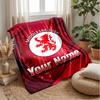 Couverture Flanelle Personnalisée avec Nom Middlesbrough FC Logo Football Couverture Polaire Personnalisée Cadeau Spécial pour Canapé Chambre Maison