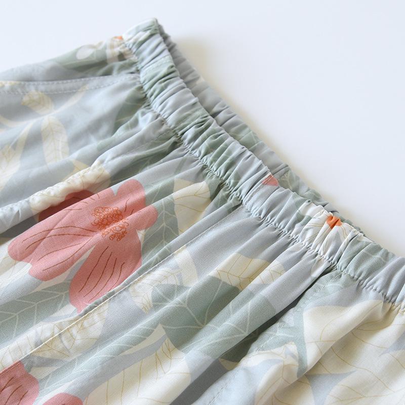 Damen Sommer Viskose Schlafhose - Dünne Baumwollgaze, Bündchen, Mückensicher, Mehrfarbig Strand- & Klimaanlagenhose