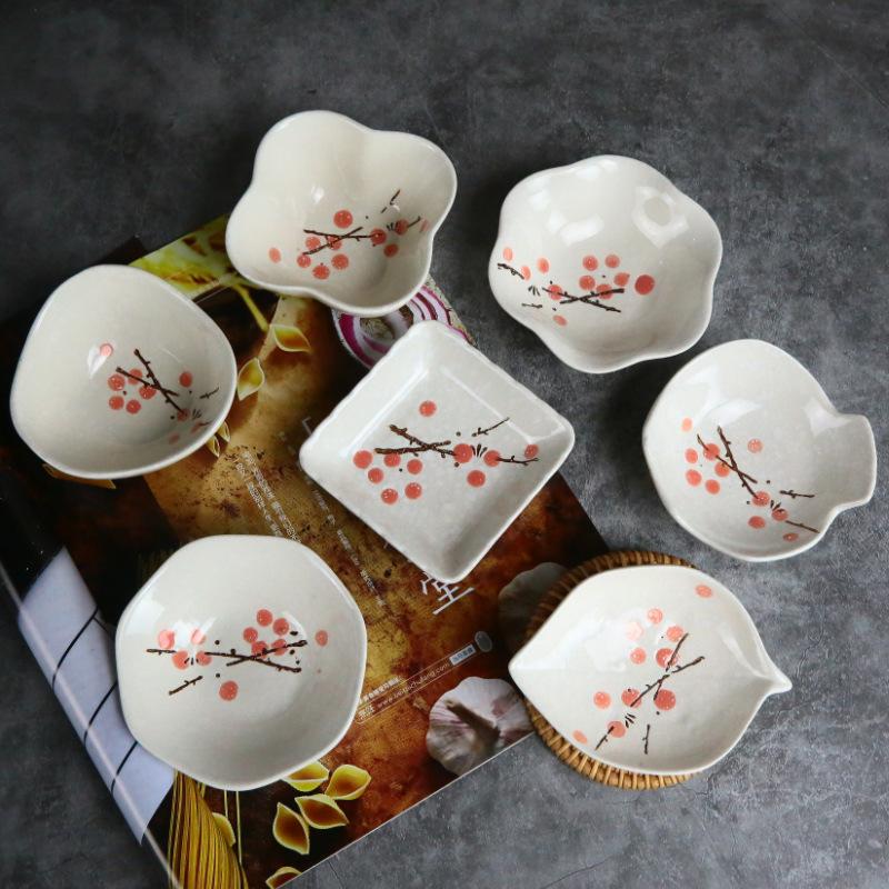 Ceramic Taste Dish Small Plate Mini Soy Sauce Tray Saucer Seasoning Bowl Jam Nut Porcelain Tableware Household Kitchen Supplies
