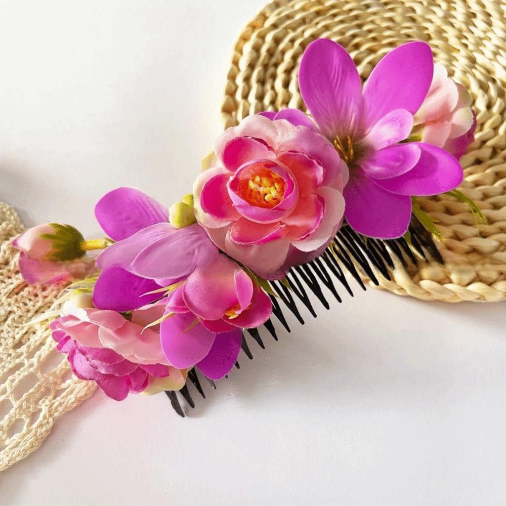 Sweet Flower Hair Comb Bohemian Thai Hair Accessories Side Clip Thailand Flower Hairpin Headwear