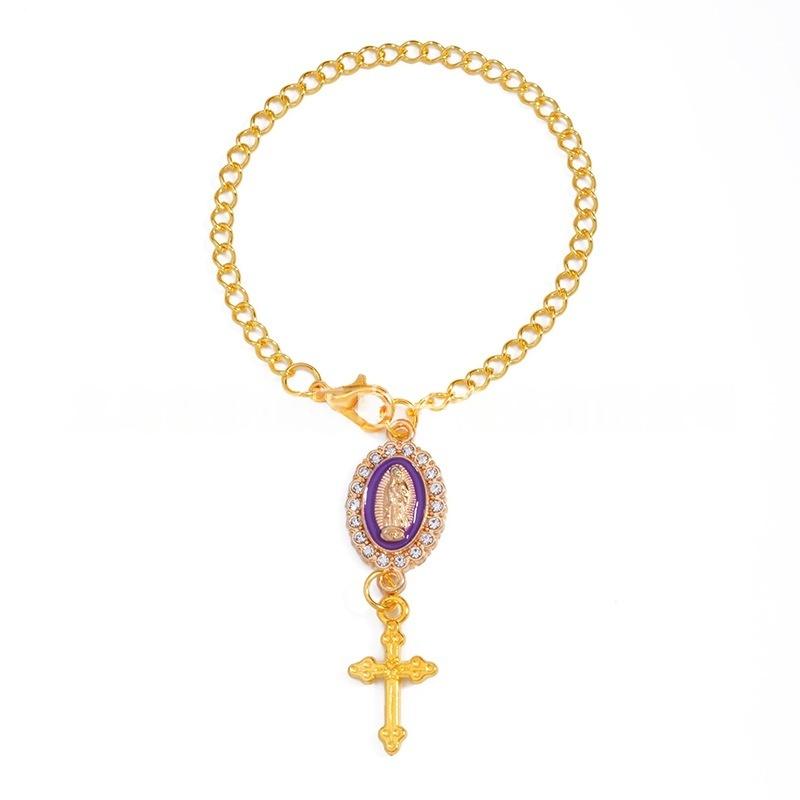 1Pcs Jewelry Decoration Cross Catholic Steering Wheel Charm Accessory Keychain Unique Design Car Ornament