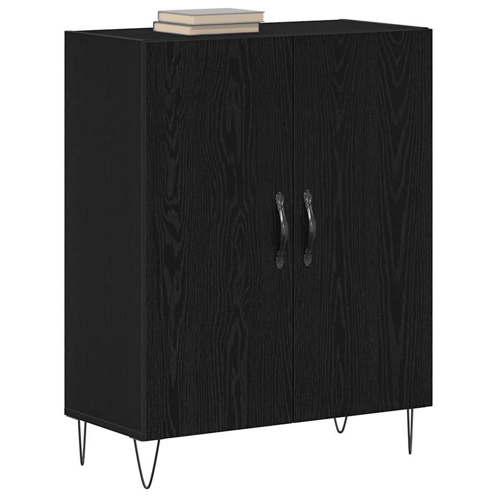 Sideboard in Black Oak Look 69.5 x 34 x 90 cm Engineered Wood