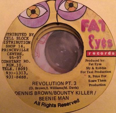 7inch Record DENNIS BROWN / BOUNTY KILLER / BEEN - Revolution Pt. 3 NONE Fat Eyes Record Jamaica Reggae, Ska & Dub Used