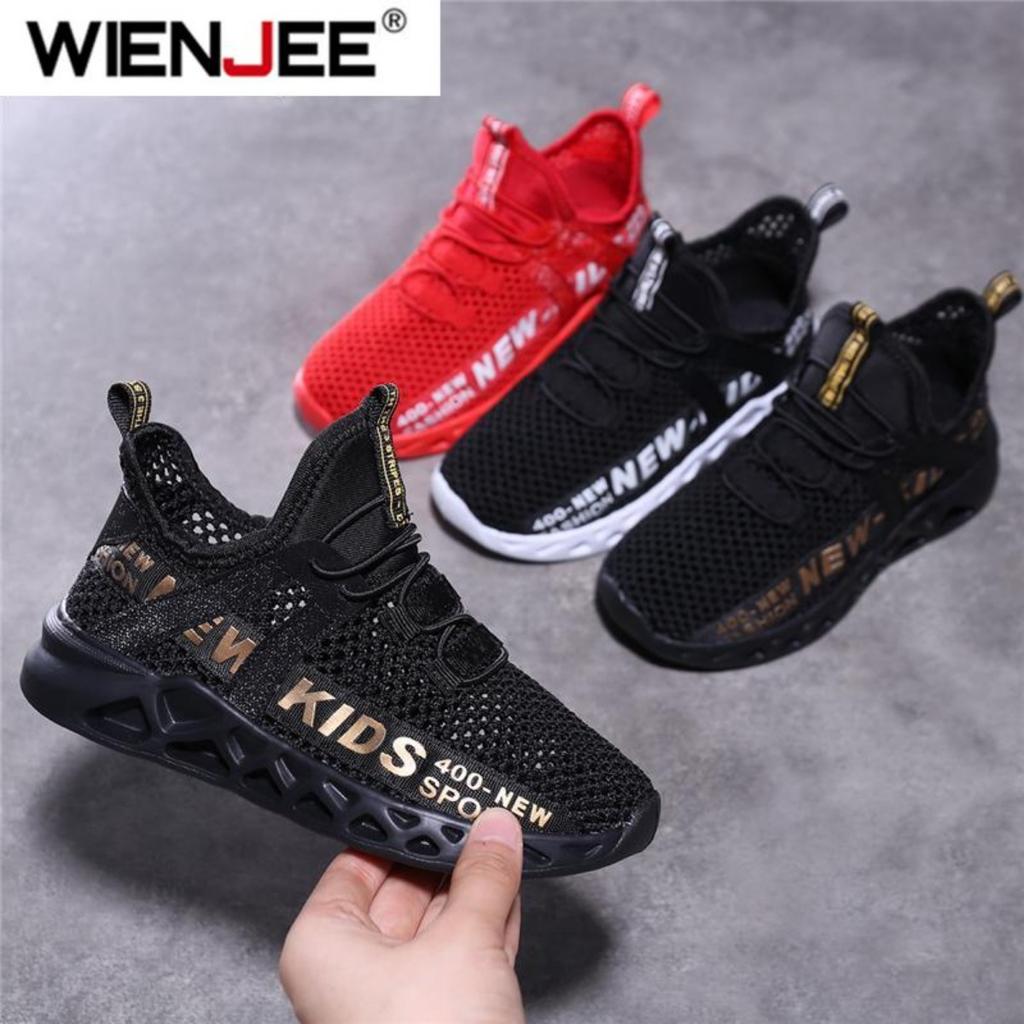 Single Net Children'S Running Sneakers Breathable Lightweight Soft Non-Slip Leisure Comfortable Walking Boys Girls Casual Shoes