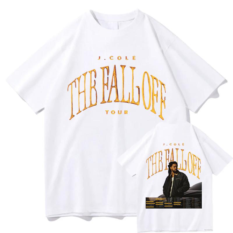 J Cole THE FALL OFF Tour 2026 Tshirts Oneck Short Sleeve Summer WomenUnisex Tshirts Loose Casual Design Graphic Merch Streetwear