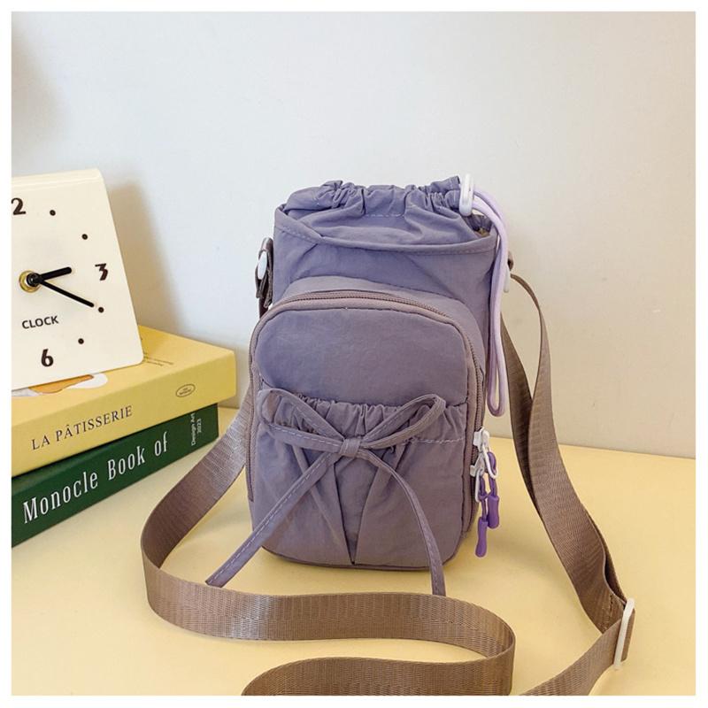 Outdoor Women's Small Bowknot Crossbody Bag Knot Mobile Phone Pouch Single oulder Bag Commuting Thermal Water Bottle Bag