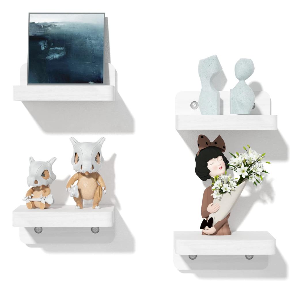 SRIWATANA Wall-Mounted Rack, Wall Shelf, Small Decorative Shelf (White)