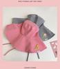 Women's Korean Checkered Wide Brim Fisherman Hat with Butterfly Tie for Summer Sun Protection