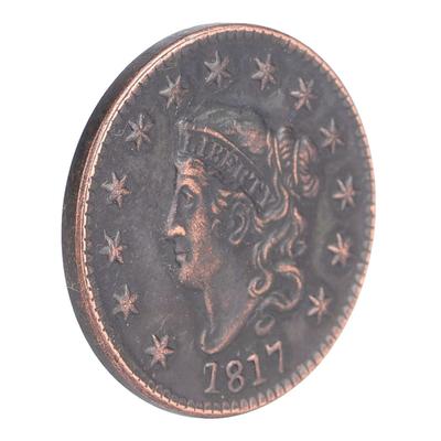 1817 Vereinigte Staaten 1 Cent Messing Vintage-Sammlungsmünze Gedenkmünze