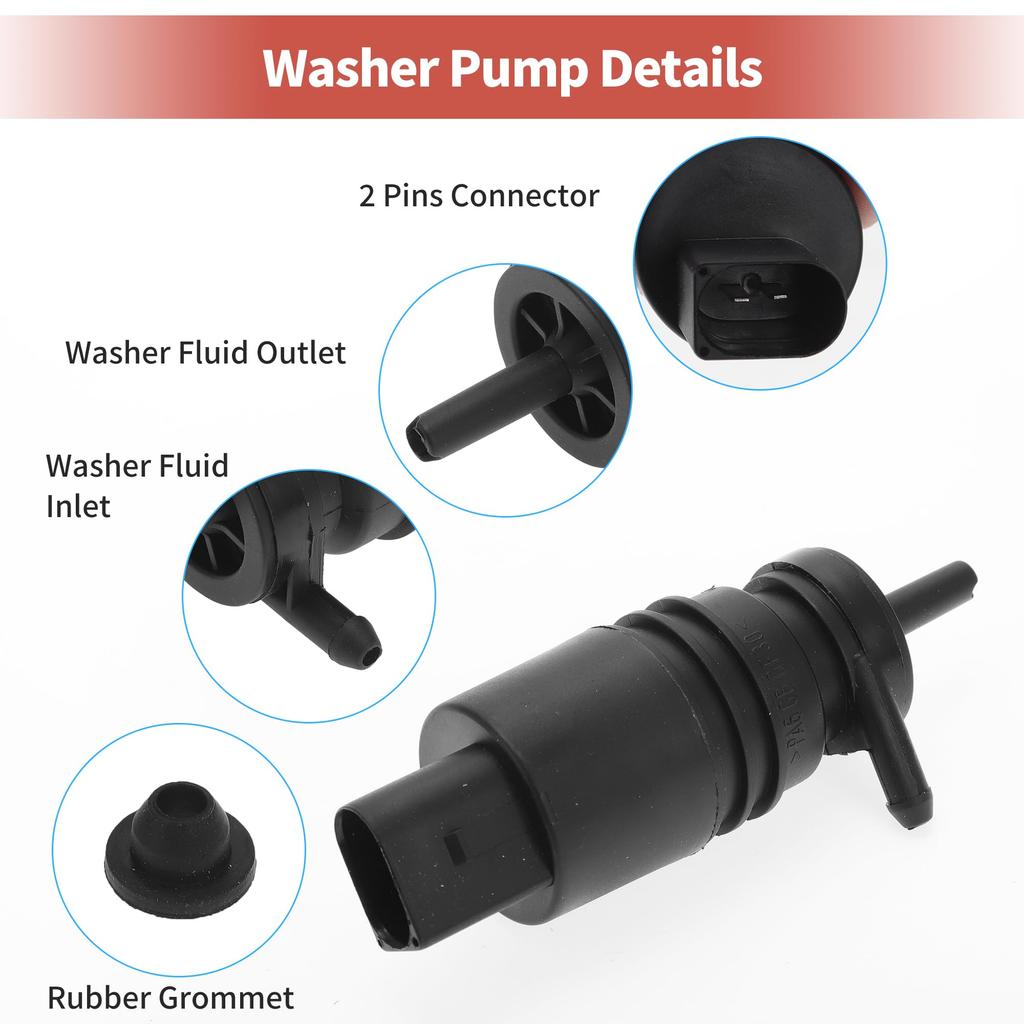 ACROPIX Window Washer Pump W/Grommets for Cadillac X T S ATS Fits Nissan Juke Vasa Number: 13250356 1