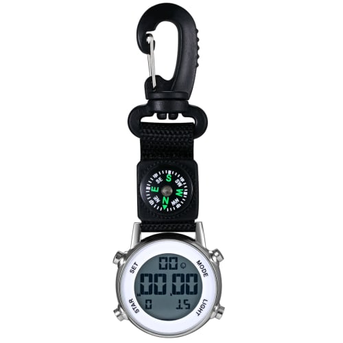 Lancardo Digital Carabiner Watch with Keychain, Multi-Function LED, Calendar, Alarm Clock, Light, Compass, 3ATM Water Resistance, Clip-on Pocket Watch