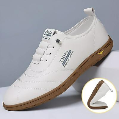 Mocassins pour hommes Chaussures en cuir à semelle souple Mode Extérieur Chaussures décontractées blanches Chaussure de marche confortable Chaussure de conduite Mocassins plats à enfiler pour affaires