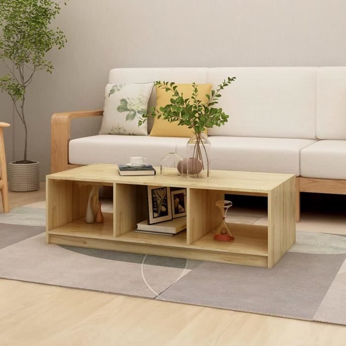 VidaXL Table basse 110x50x34 cm Bois de pin massif 809912