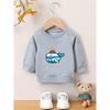 Kids Crewneck Sweatshirt, Cartoon Whale Graphic Print, Spring Autumn Casual Tops