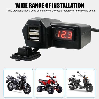 24V 12V USB Chargers 3.0 Socket Motorcycle Power Adapter Cigar Lighter Switch Digital Volt Test Motorbike Accessories Waterproof