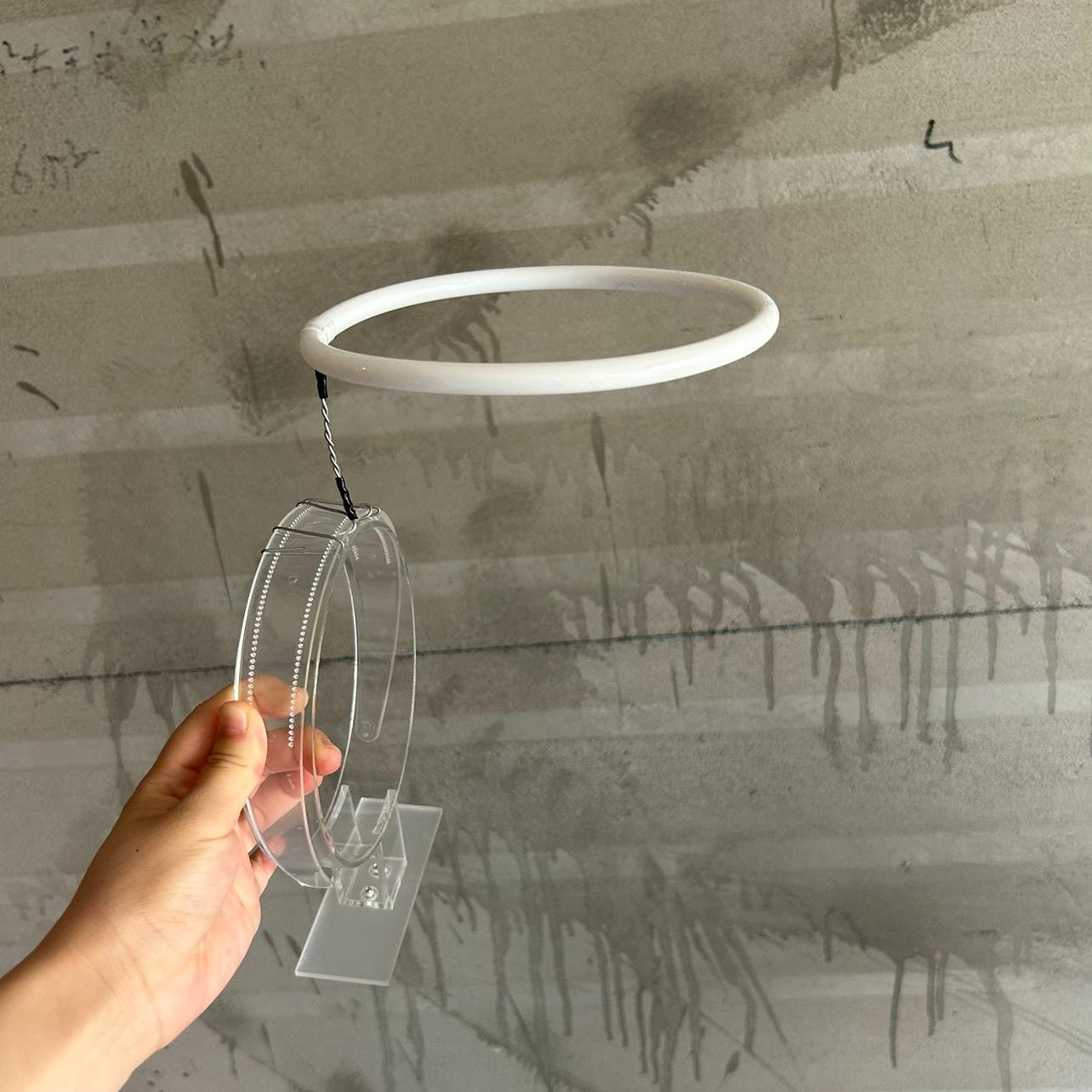 [Olmee] LED Anjelské Halo Cosplay Lúta Exusiai Pokrývka Hlavy Krúžok s Výbavou Postava Svetelný Kruh Anime Halloween Vianoce One size fits All gray