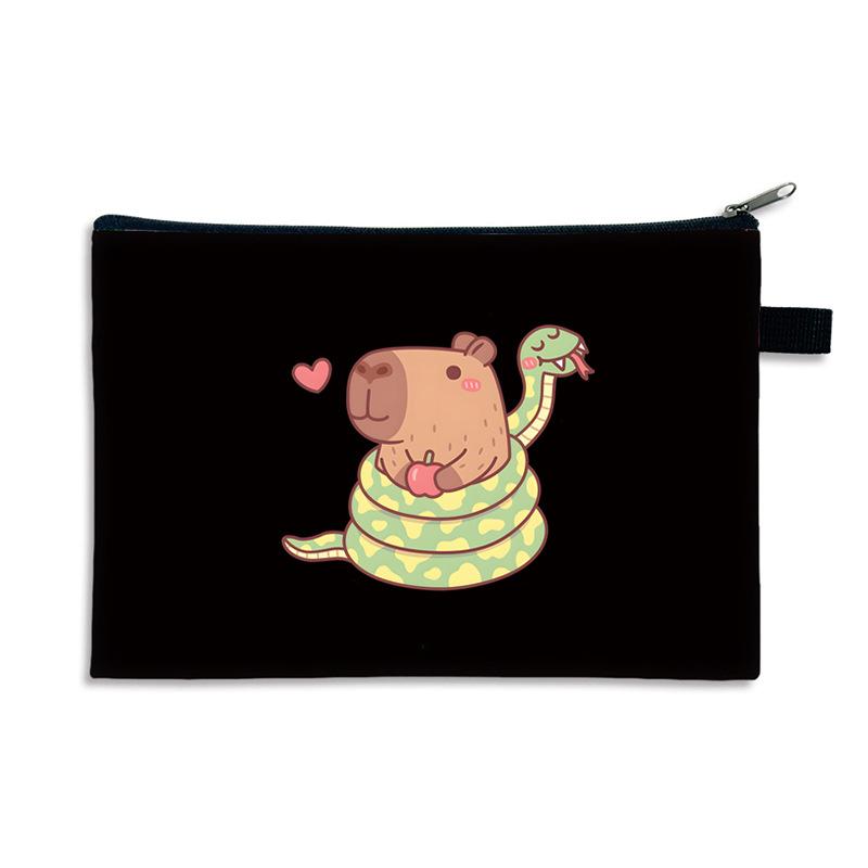 Printed Fashion Primary School Students Pencil Bag Creative Cartoon Pattern Zipper Stationery Pencil Bag Change Bag