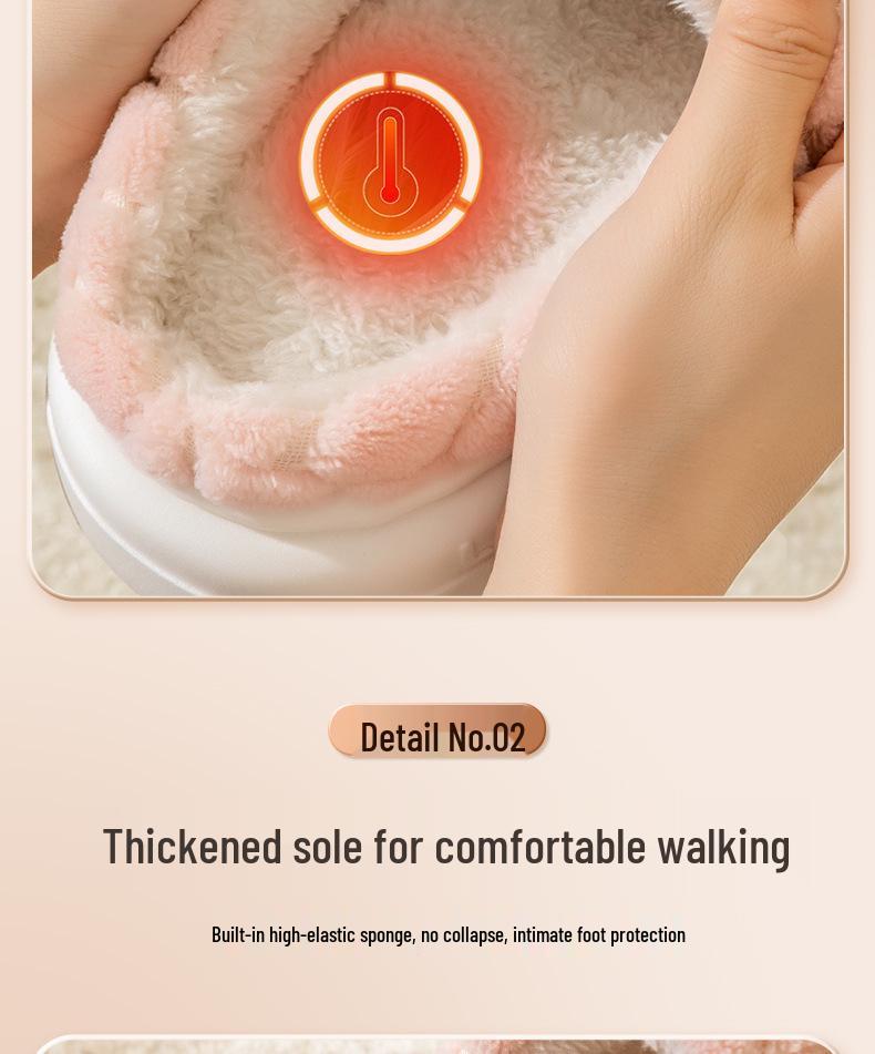 2025 Women's and Men's Cotton Slippers: Autumn/Winter Warm, Non-Slip, Thick-Soled, Plus Velvet, Wear-Resistant.