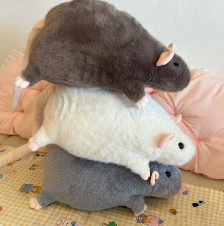 Realistic large rat plush toy/floral rat