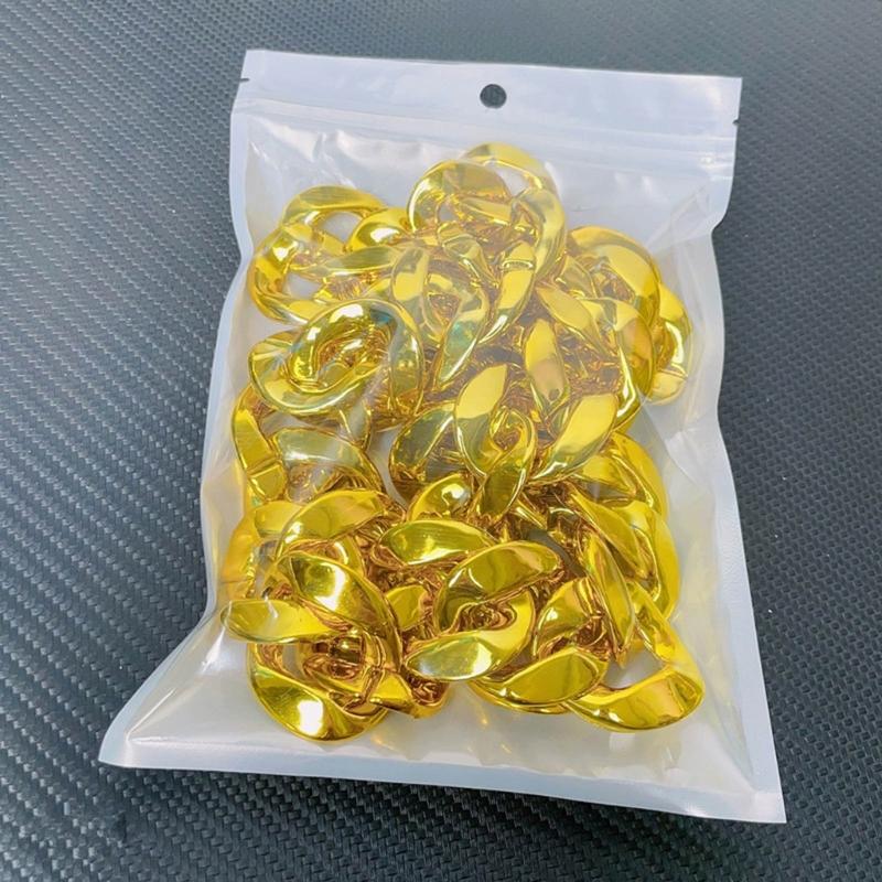 2 Pezzi Collana a Catena Dorata Stile Hip Hop Gioielli da Collo Catene da Rapper Materiale CCB Regalo Perfetto per Uomini e Donne