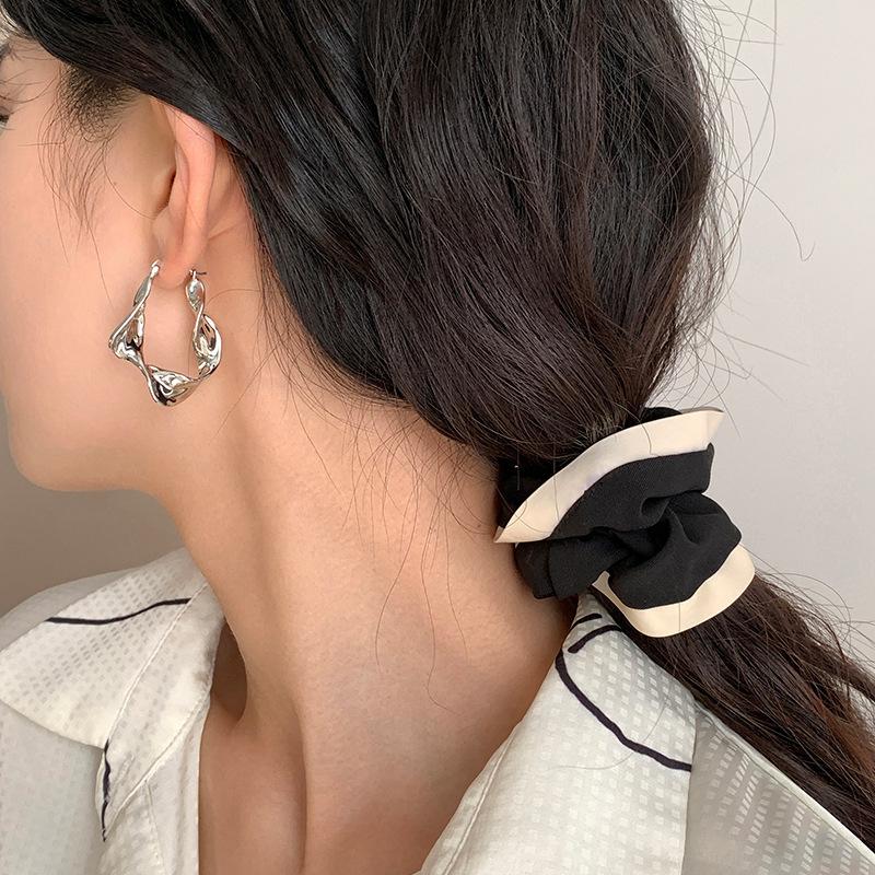 Simple Temperament Distorted Cold Wind Irregular Earrings Women's 0 New Light Luxury High-end Earrings Earrings